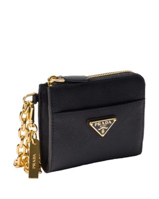 Small Saffiano Leather Zipper Wallet