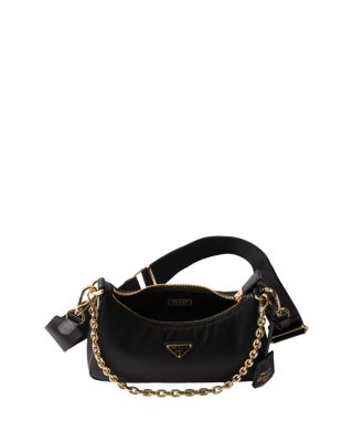 Re-Edition 2005 Re-Nylon and Saffiano Leather Bag with Charm