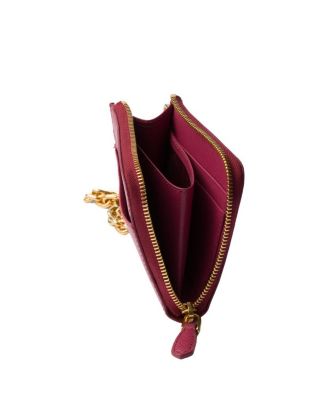 Small Saffiano Leather Zipper Wallet