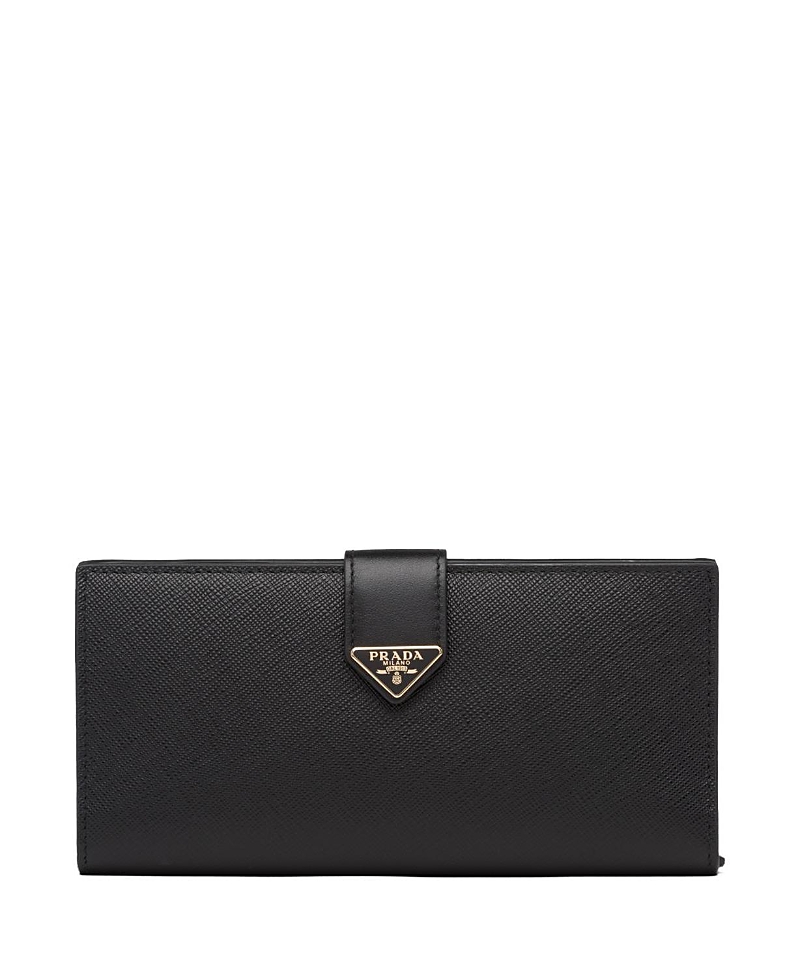 Prada Large Saffiano And Smooth Leather Wallet