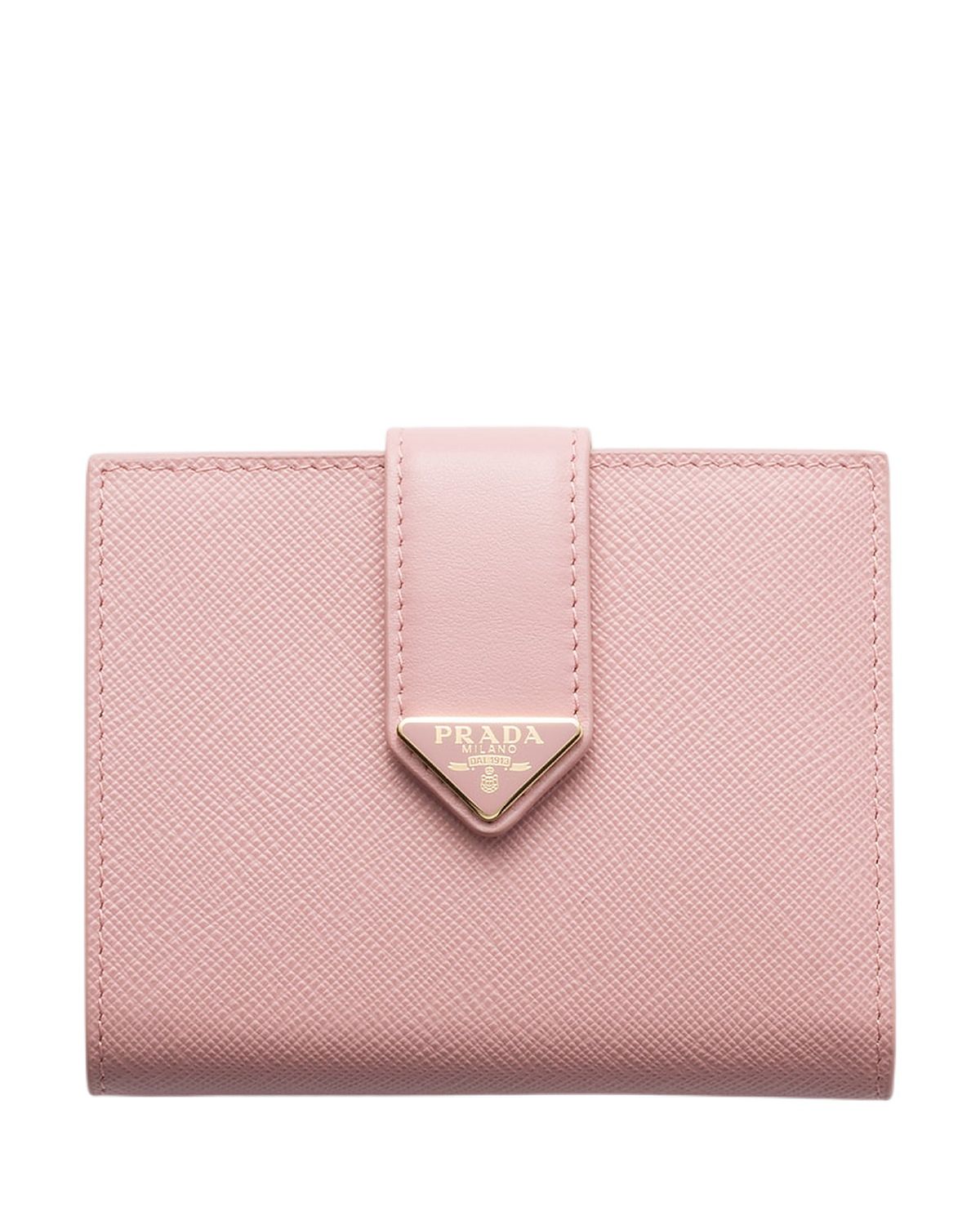 Prada Small Saffiano and Smooth Leather Wallet