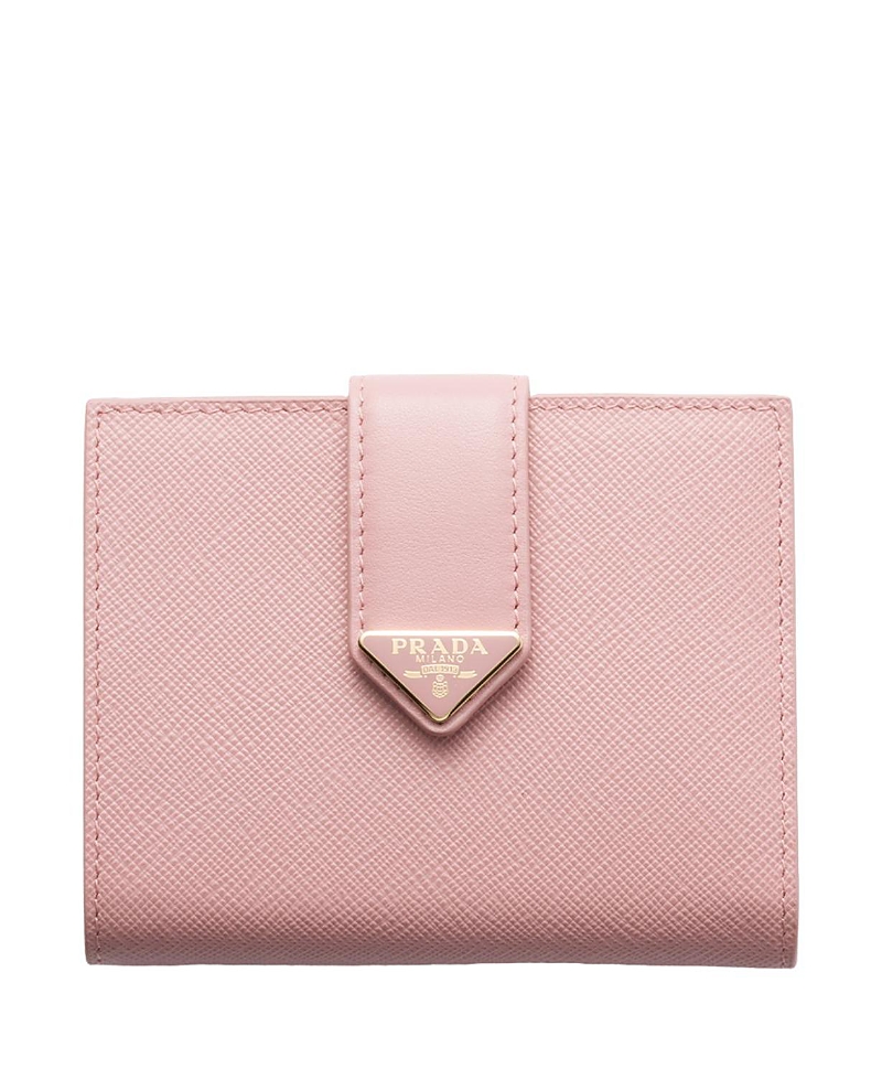 Prada Small Saffiano and Smooth Leather Wallet