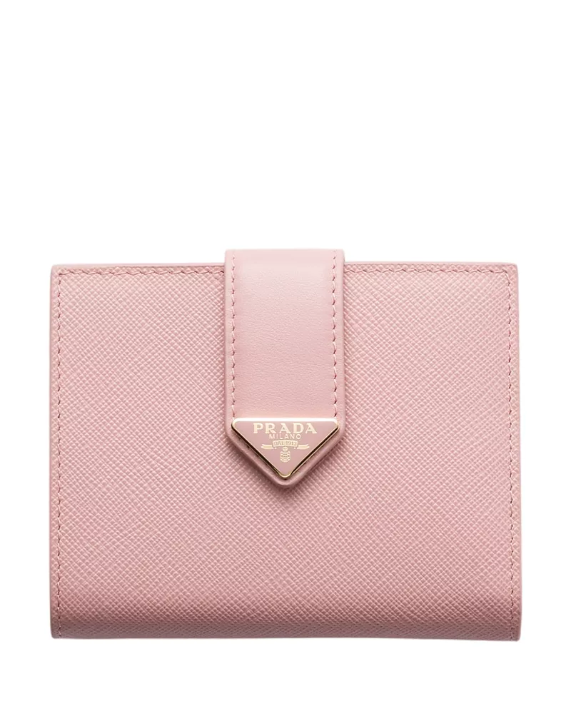 Prada Small Saffiano and Smooth Leather Wallet