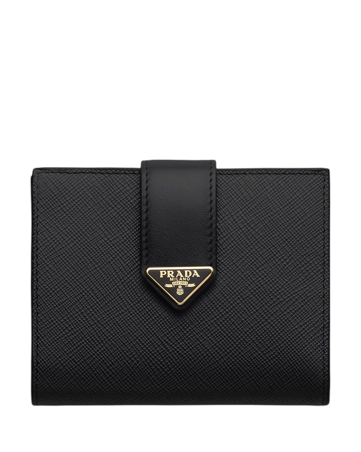 Prada Small Saffiano and Smooth Leather Wallet