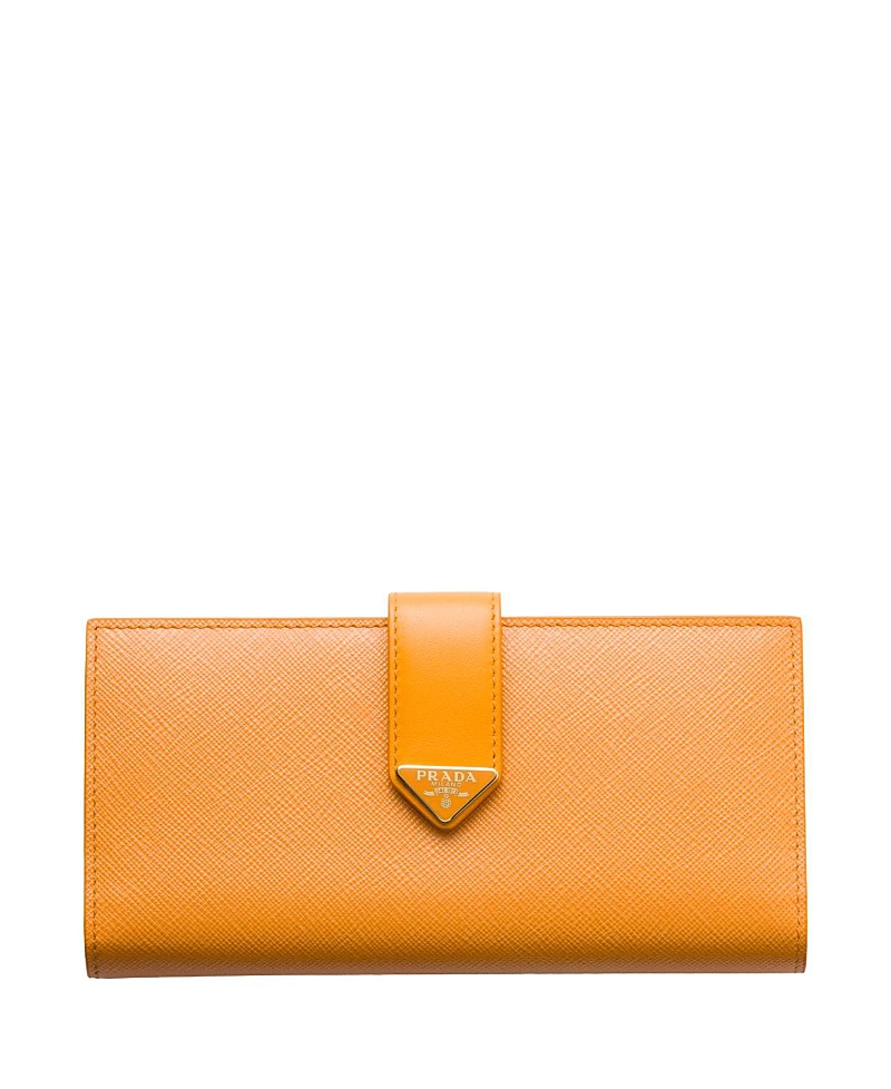 Prada Large Saffiano And Smooth Leather Wallet