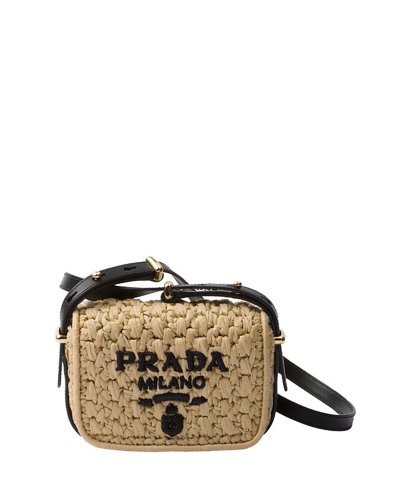 Prada Crochet And Leather Shoulder Bag