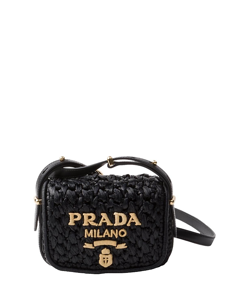 Prada Logo-embroidered Interwoven Shoulder Bag