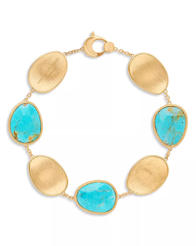 Marco Bicego 18K Yellow Gold Lunaria Turquoise Bracelet