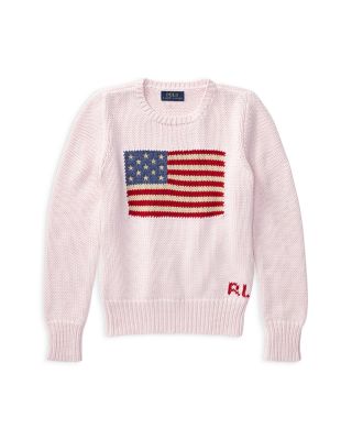 Girls' Flag Cotton Crewneck Sweater - Big Kid