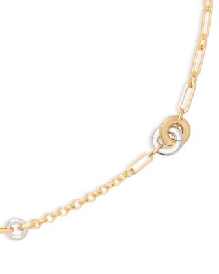 Interlock Mixed Chain Collar Necklace, 36" 