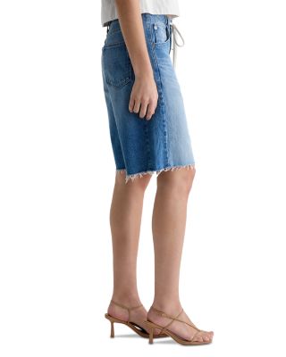 Hattie Cinched High Rise Bermuda Jean Shorts in Sweetwater