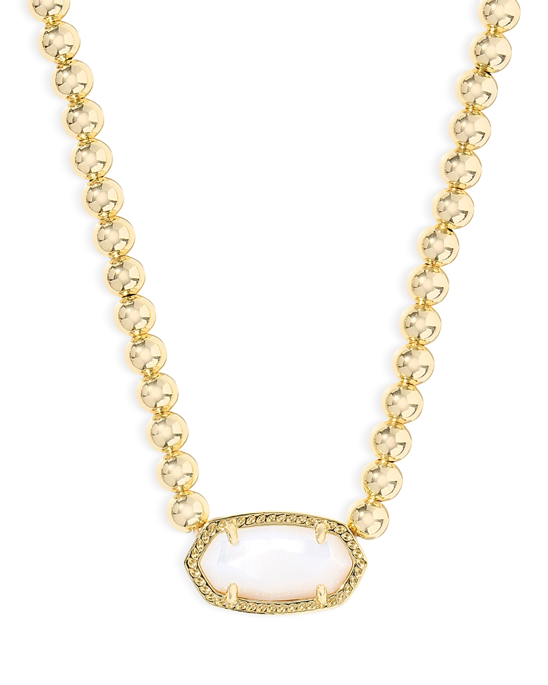 Kendra Scott Elisa Gold Ivory Mother Of Pearl Beaded Necklace, 14.5-18.5