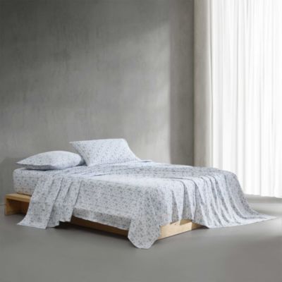 Printed Cotton Sateen 4 Piece Sheet Set, Queen