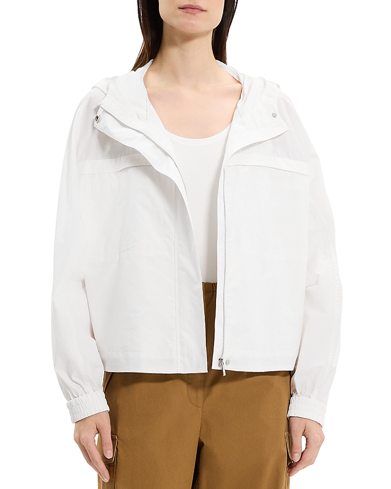 Theory Gathered Hooded Jacket In White