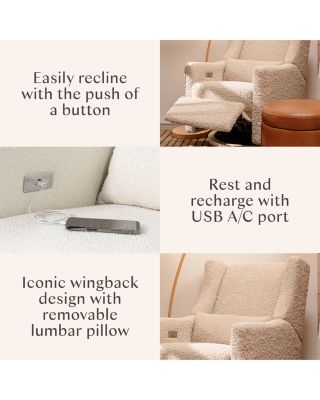 Kiwi Teddy Loop Electronic Recliner and Swivel Glider with USB Port