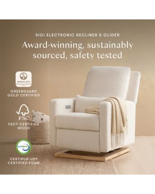 Sigi Electronic Recliner and Glider in Eco Performance Fabric with USB Port