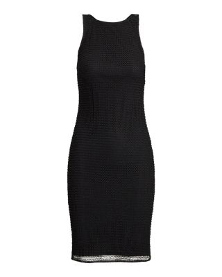Beaded Netting Sleeveless Cocktail Dress