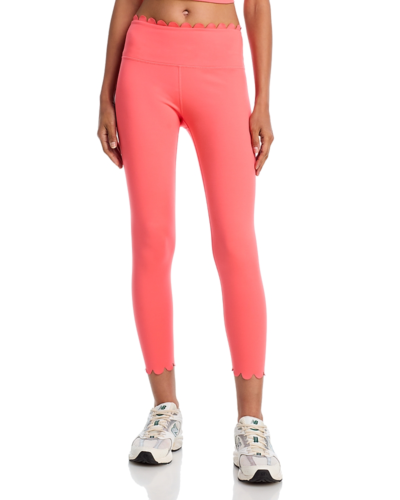 AQUA HIGH RISE 7/8 SCALLOPED LEGGINGS - EXCLUSIVE