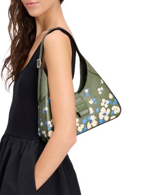 Nouveau Painterly Bouquet Embossed Leather Small Shoulder Bag