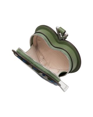 Liv Painterly Bouquet Embossed Leather Heart Coin Purse Bag Charm