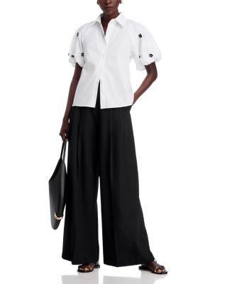 Embellished Bubble Sleeve Top