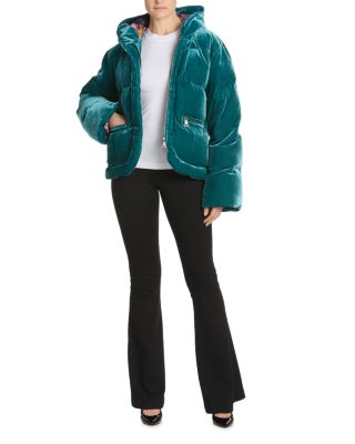Stretch Velvet Puffer Jacket