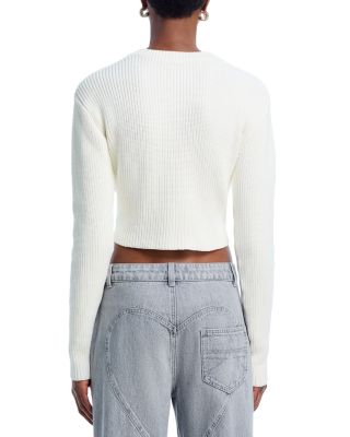 Crystal Crocheted Flower Cropped Sweater