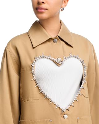 Embellished Heart Cutout Jacket