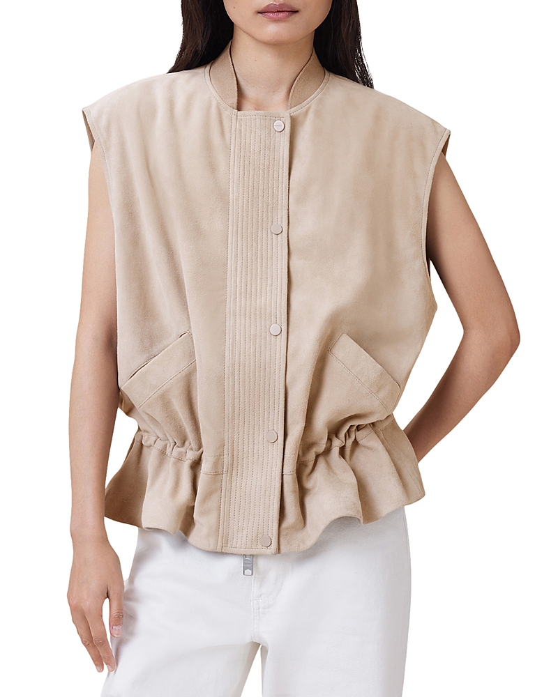 Allsaints Sofi Relaxed Fit Leather Gilet