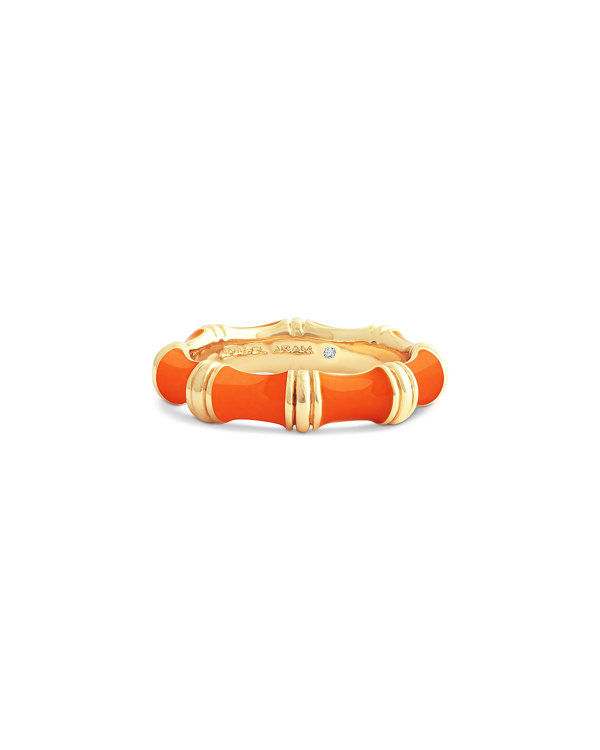 Anabel Aram Orange Bamboo Band Ring