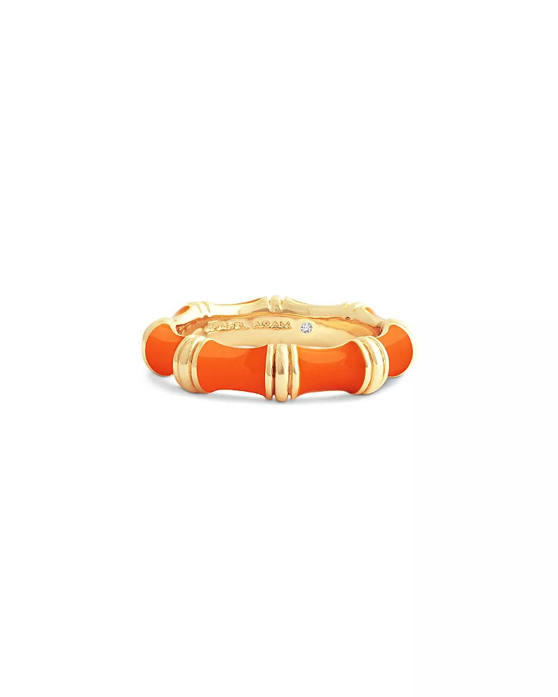 Anabel Aram Orange Bamboo Band Ring