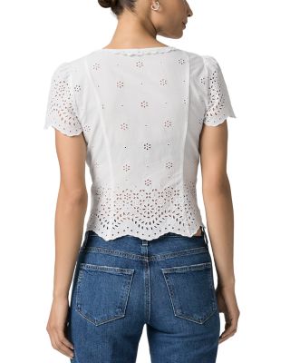 Quinta Eyelet Button Front Blouse
