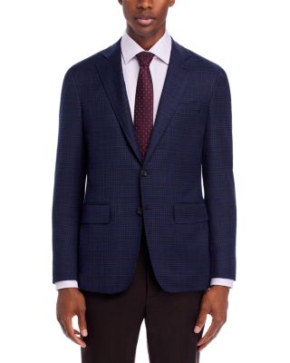 Kei Windowpane Unstructured Trim Fit Sport Coat