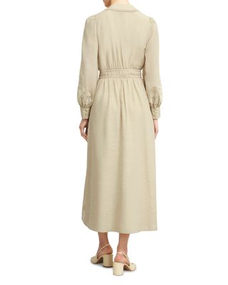 Frida Button Front Lace Trim Dress