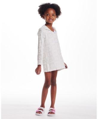 Girls' White Hooded Terry Cover-Up - Little Kid