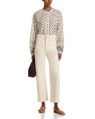 Grant High Rise Wide Leg Jeans in Ecru