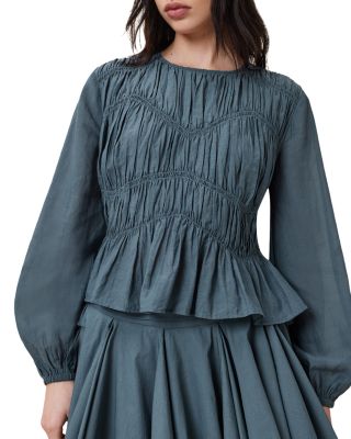 Melani Smocked Peplum Top