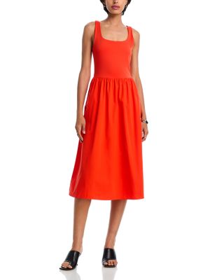 Mixed Media Tank Midi Dress