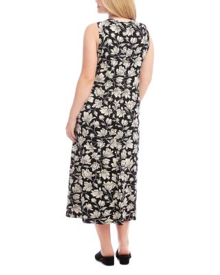 Plus Size Sleeveless V Neck Midi Dress