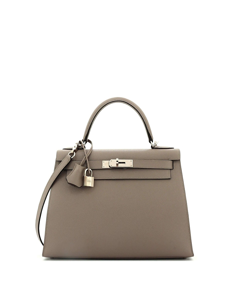 Pre-owned Pre-owned Hermes Hermes Kelly 28 Handbag Grey Epsom With Palladium Hardware In Gray