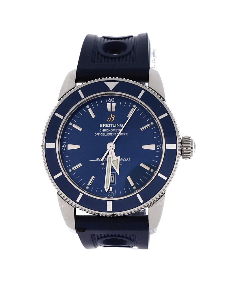 Shop Pre-owned Breitling Breitling Superocean Heritage Ii Automatic Watch In Stainless Steel And Rubber 46mm