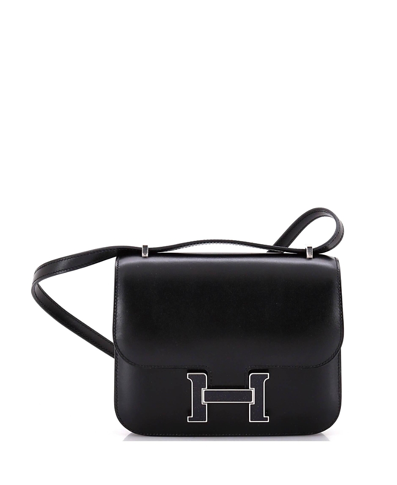 Pre-owned Pre-owned Hermes Hermes 18 Constance Bag Box Calf With Aventurine In Black