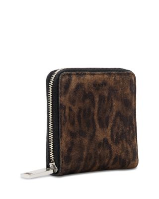 Lena Leopard Print Suede Wallet 