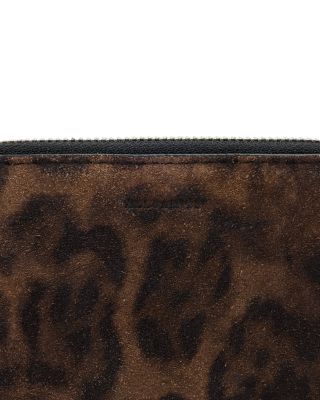 Lena Leopard Print Suede Wallet 