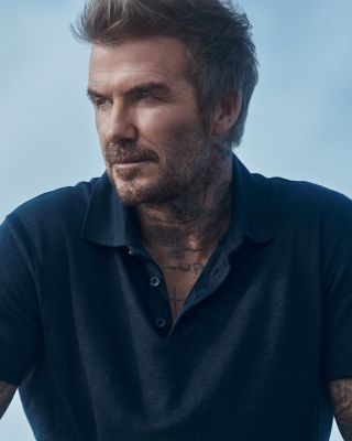 x David Beckham Parris Short Sleeve Linen Polo Shirt