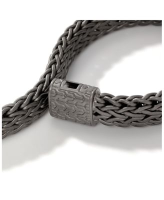 Sterling Silver Black Rhodium Icon Flat Bracelet, 11mm