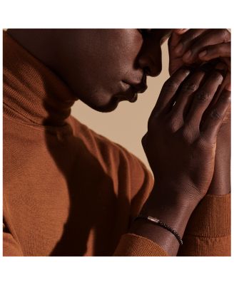 Sterling Silver Black Box Chain Bracelet, 4mm