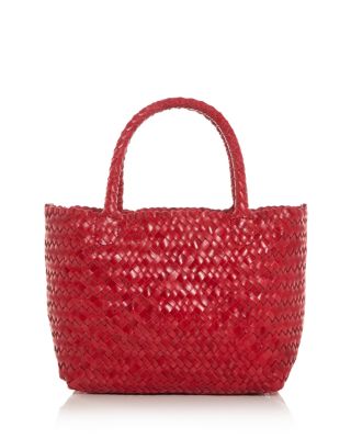 Handwoven Mini Leather Tote