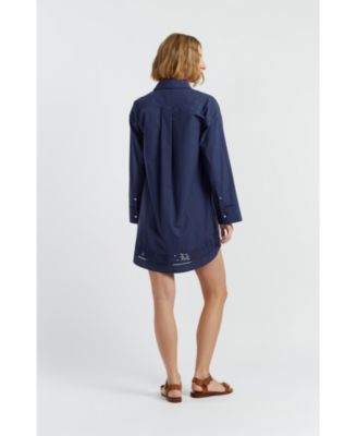 Women's Cotton Broderie Shirt Dress