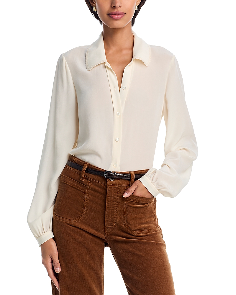 Frame Denim The Standard Silk-blend Shirt In White